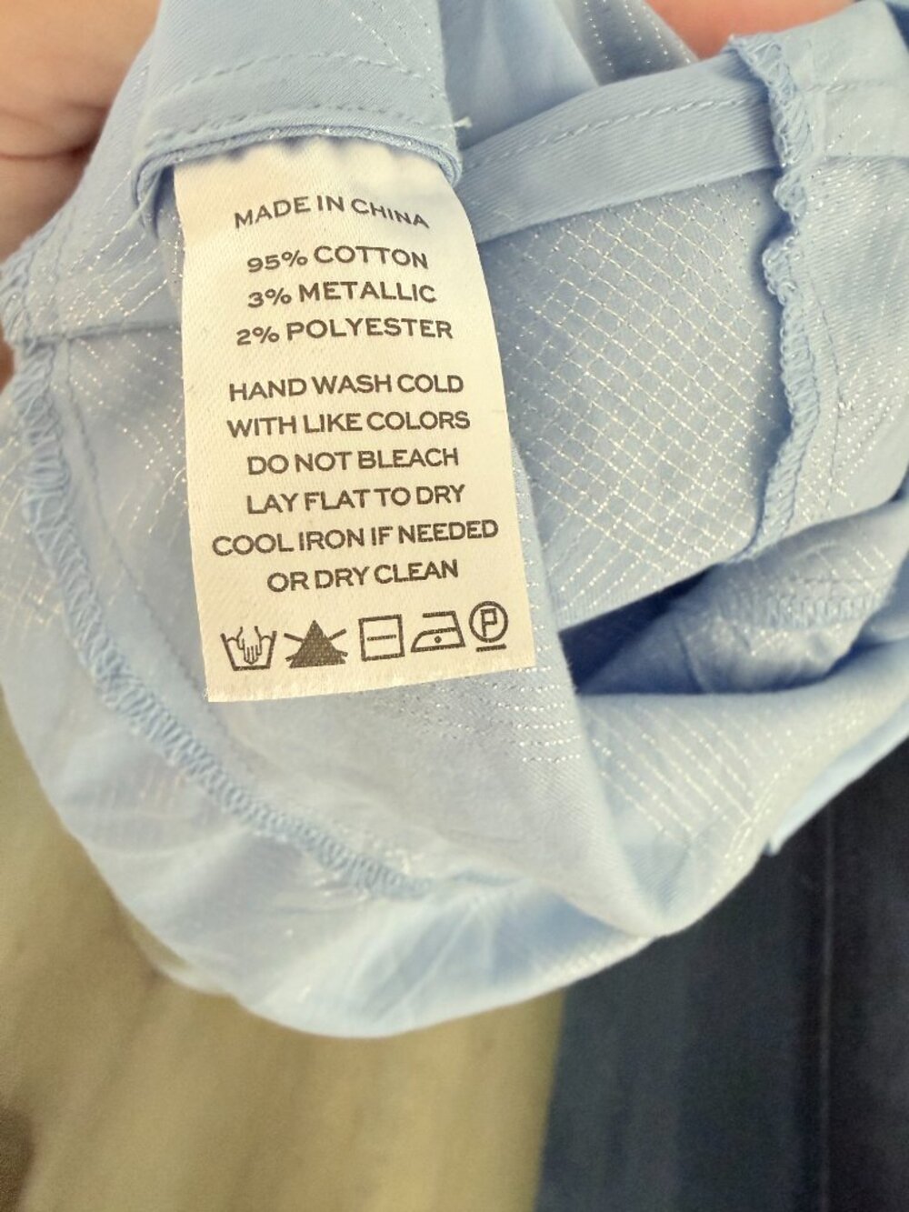 Hill House Nap Dress: Like New Blue Metallic Smocked Puff Sleeve Midi 2XL - Picture 9 of 9